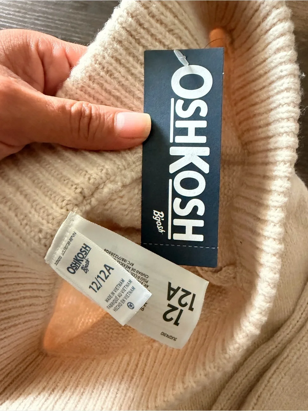OshKosh B'gosh Light Cream Knit Leggings for Kids